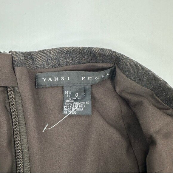 Yansi Fugel Women's Brown Paisley Striped Career Blazer‎ Skirt Suit M-C38/8-W30 - Picture 14 of 14